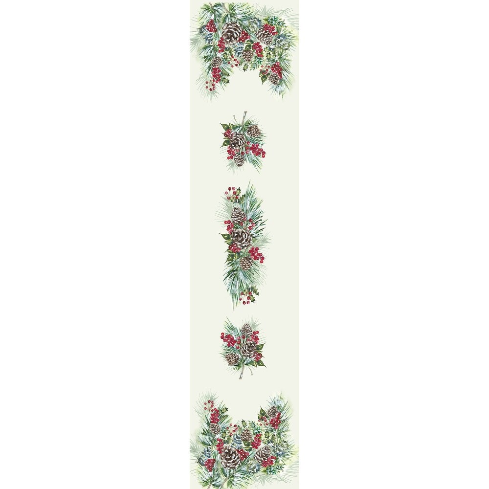 Snowy Garland Table Runner   13x90