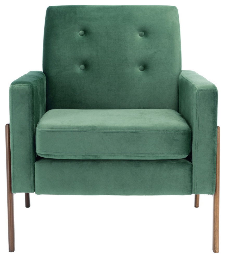 Donald Sofa Accent Chair Malachite Green Velvet   Midcentury   Armchairs And Accent Chairs   by V.S.D Furniture  Houzz