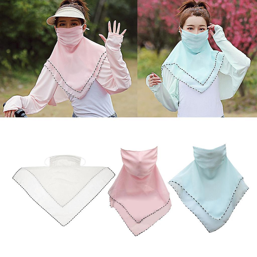 3x Ladies Solid Face Mask Scarves Earloop Neck Gaiter Uv Protection Lightweight