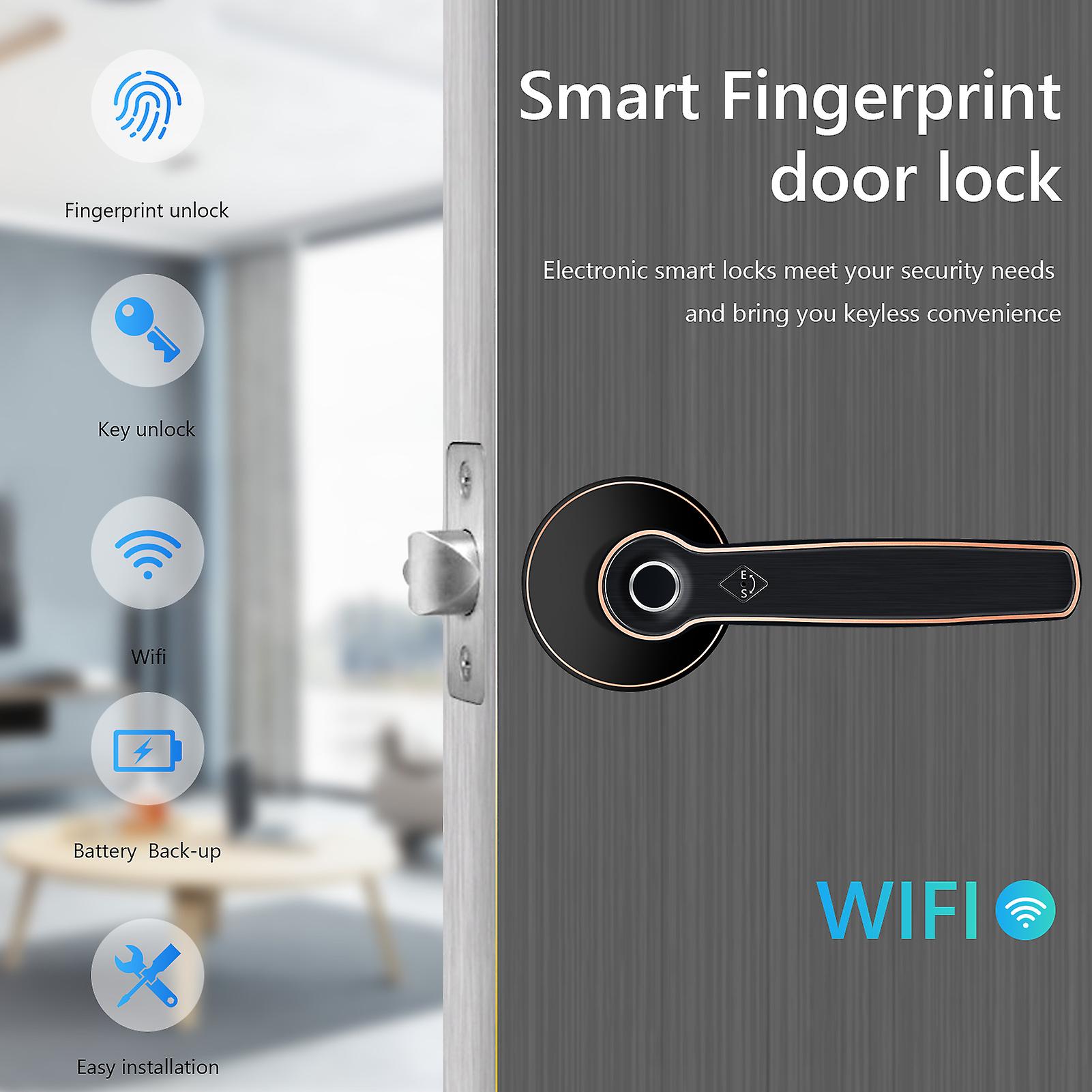 Biometric Fingerprint Door Lock，smart Lock，key-less Entry Door Lock With Keypad For Home Apartment Office