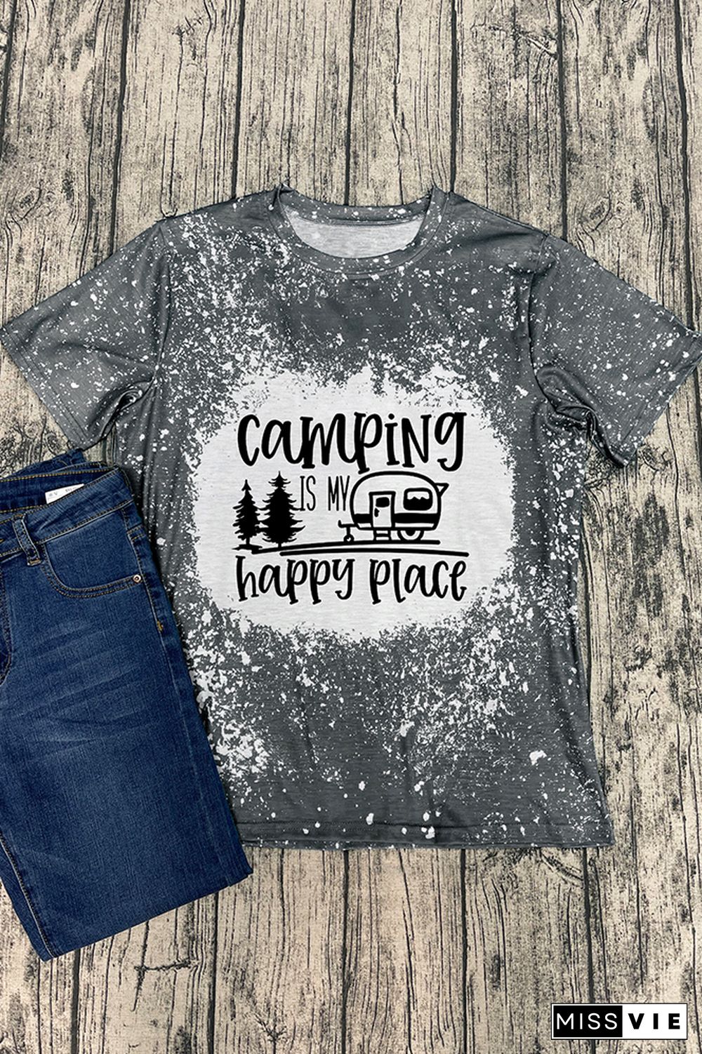 Camping Is My Happy Place Graphic Tee Wholesale