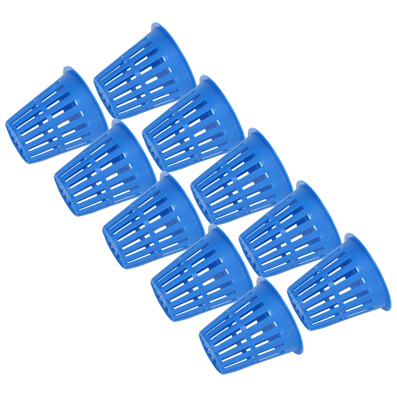 Planting Basket， Durable 10PCS Plastic Plant Mesh Cup Multipurpose  For Hydroponic For Garden Blue