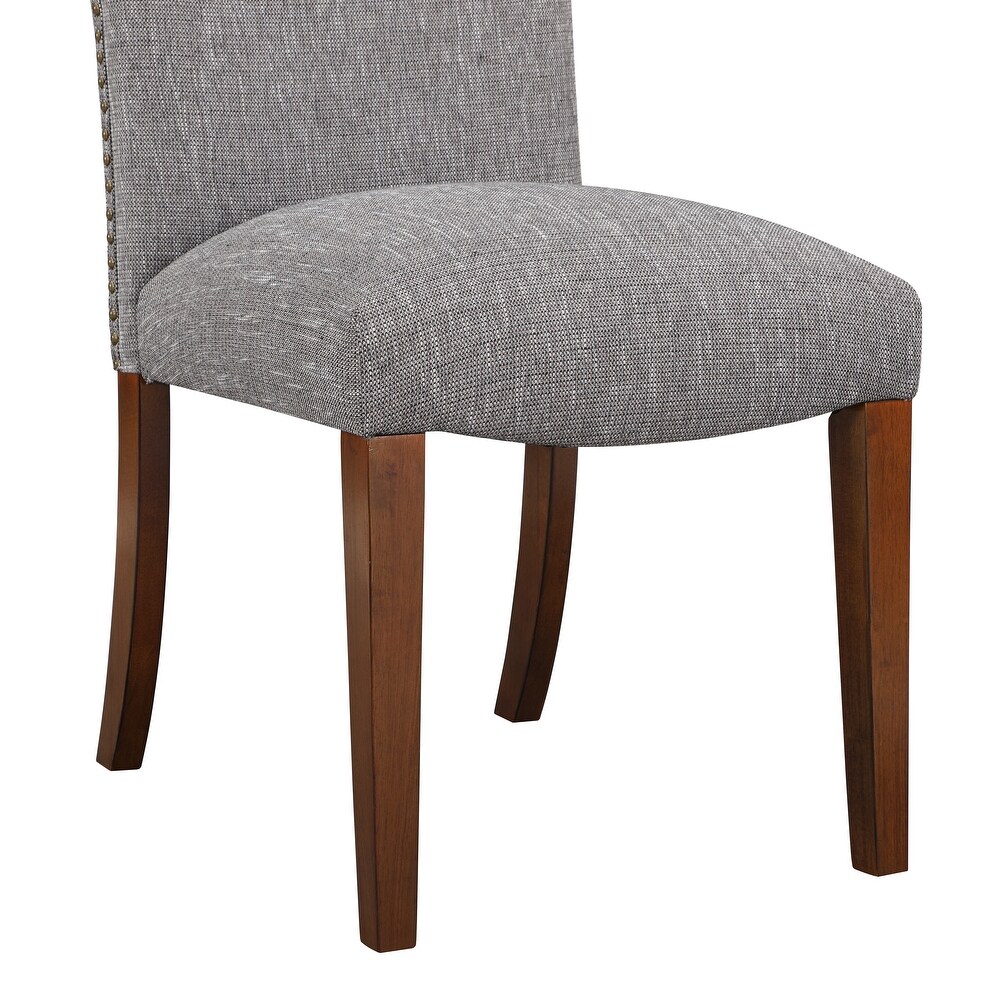 Sea Oat Dining Chair in Performance Fabric with Nail Heads   Set of 2