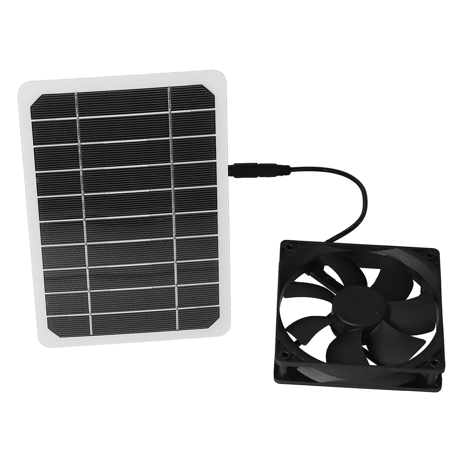 6W Solar Panel with Cooling Fan Mini Ventilator Solar Powered Exhaust Fan for Pet Dog Chicken House