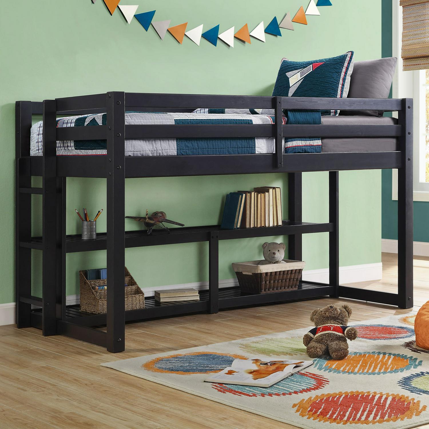 Better Homes and Gardens Greer Twin Loft Storage Bed Black  Crowdfused