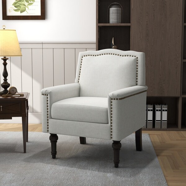 Contemporary Accent Armchair with Nailheads Living Room Furniture