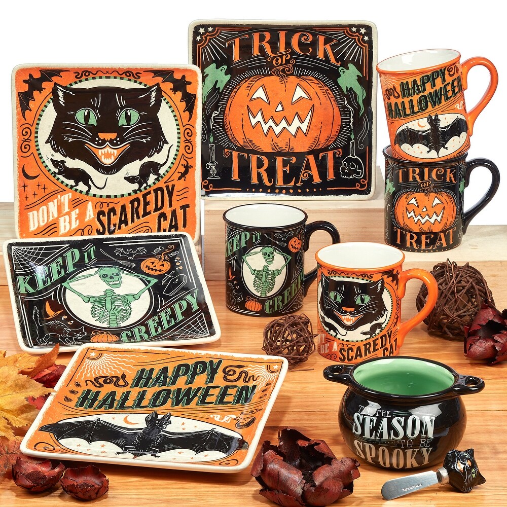 Certified International Scaredy Cat 18 oz. Mugs  Set of 4 Assorted Designs