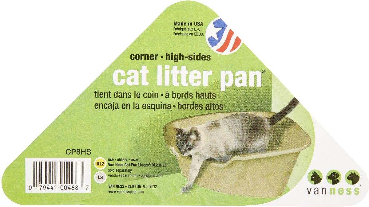 Van Ness High Side Corner Cat Litter Pan， Blue