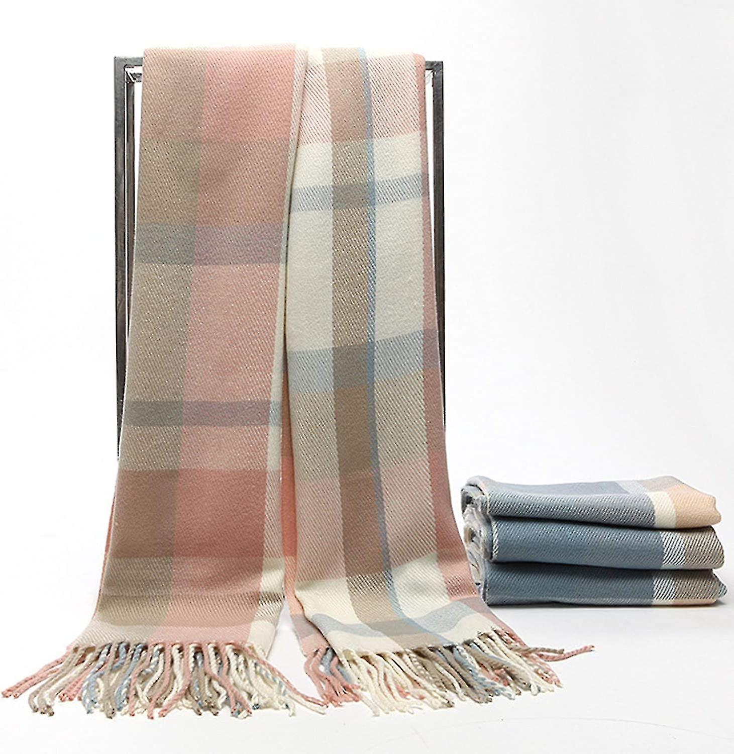 Winter Ladies Scarves Shawl Oversized Ladies Tartan Checked Scarf Blanket