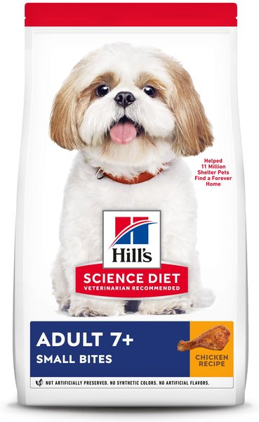 Hill's Science Diet Adult 7+ Small Bites Chicken Meal， Barley and Rice Recipe Dry Dog Food