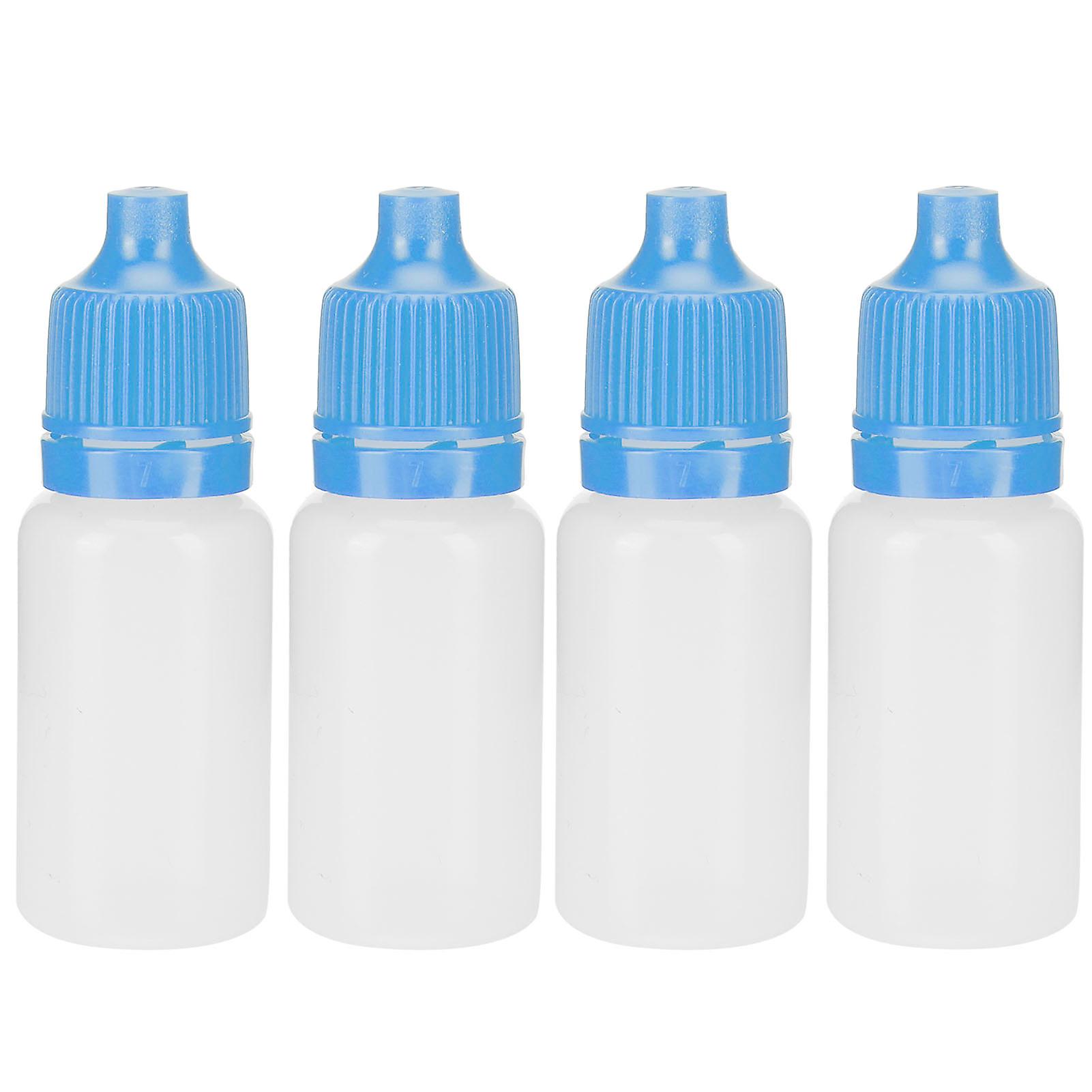 50pcs 10ml Eye Liquid Bottle Portable Squeezable Empty Eye Drops Container With Plugs Lidblue