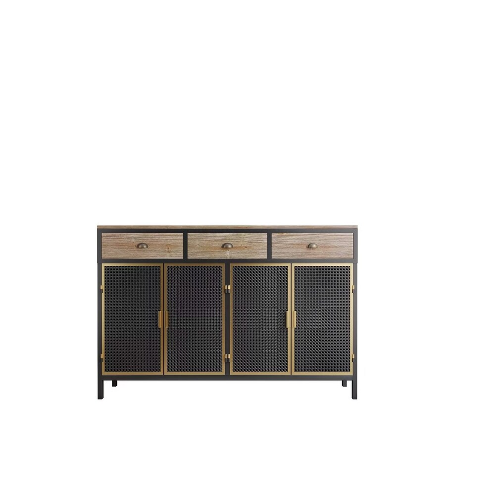 Accent Storage Cabinet  Mid Century Freestanding Sideboard Buffet with 3 Drawers  Entryway Console Table  TV Stand