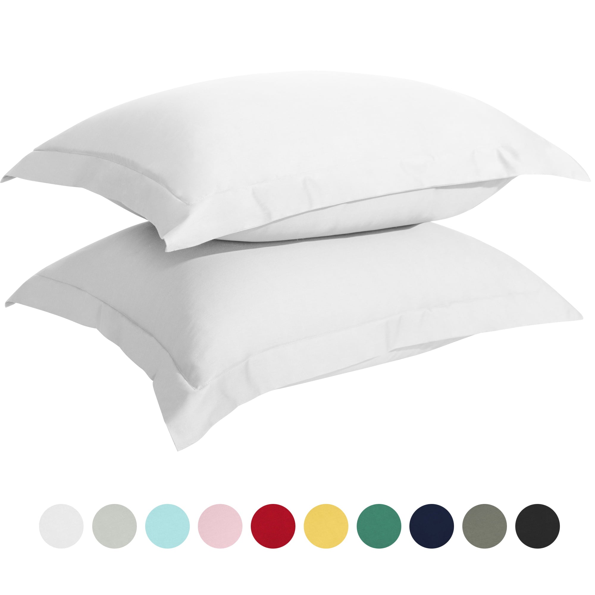 FLXXIE 2 Pack 500 thread count 100% Egyptian Cotton Pillow Shams with 2