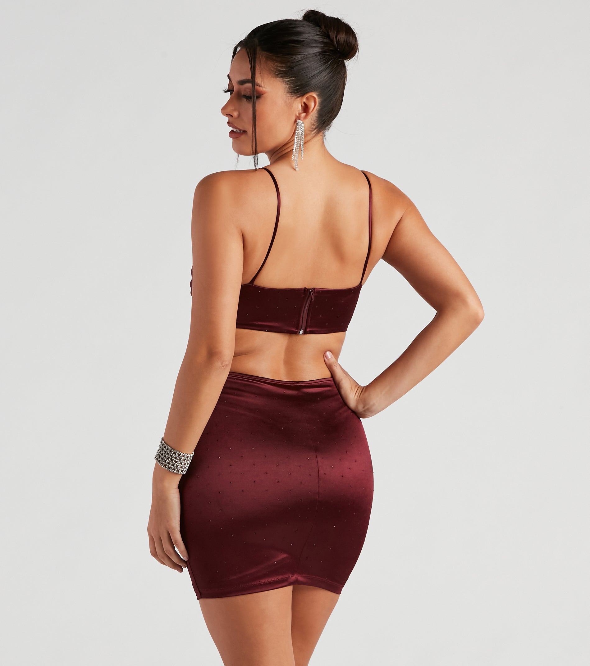 Shimmer Into Style Satin Short Dress