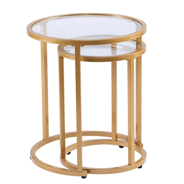 SEI Furniture Grant Gold Glam 2-piece Nesting Side Table Set