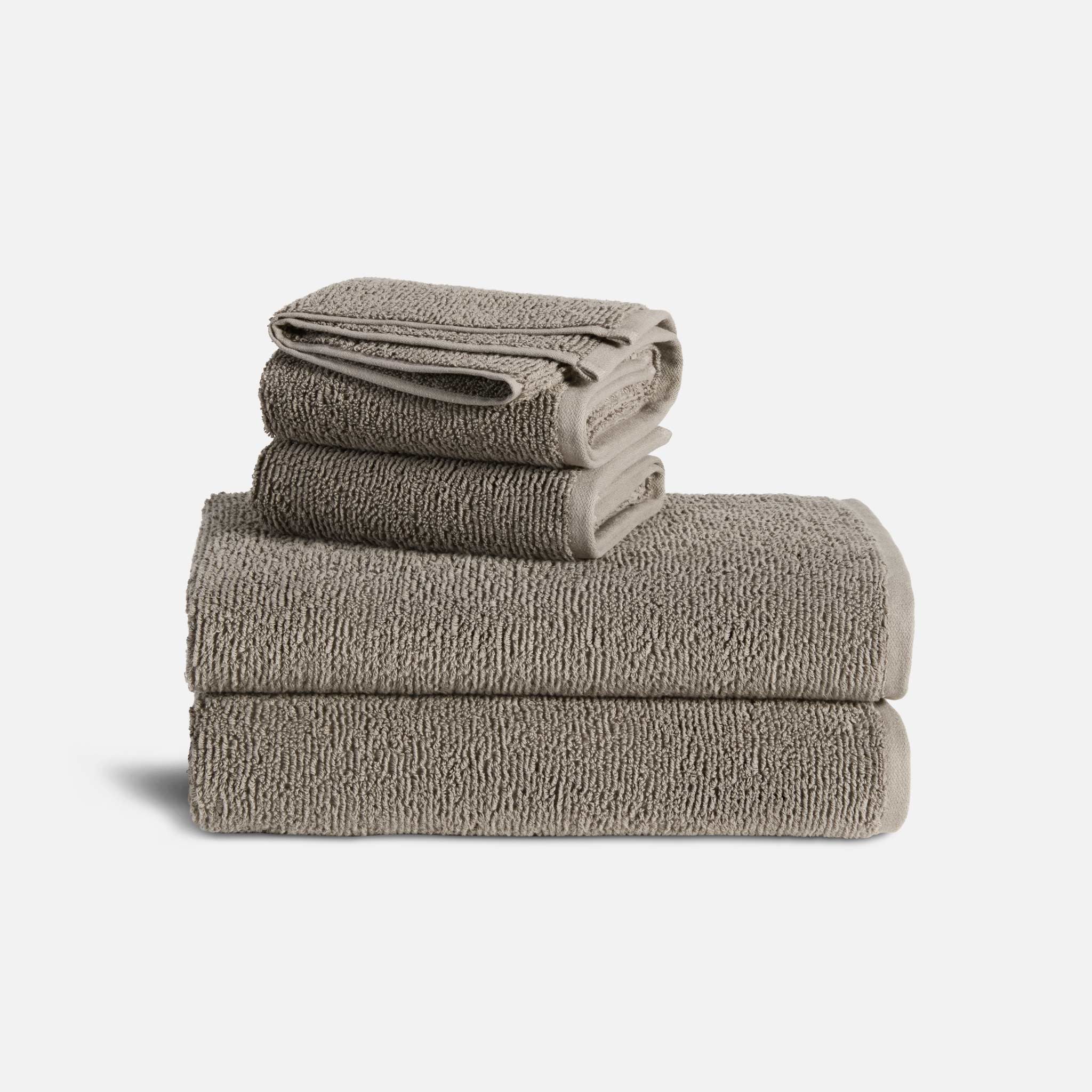 Organic Ribbed Bath Towel Bundle