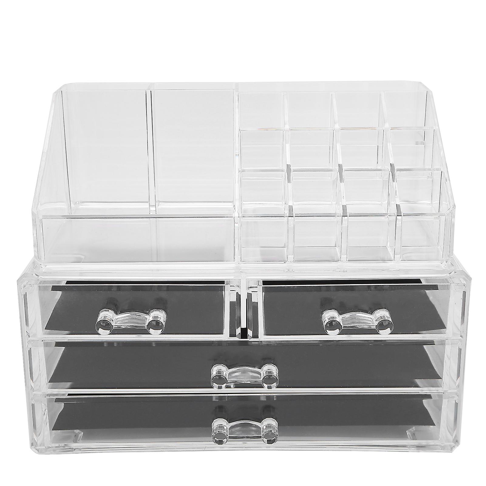 Makeup Organizer Cosmetics Storage Display Jewelry Hairpin Holder Pc Box With 3 Drawers