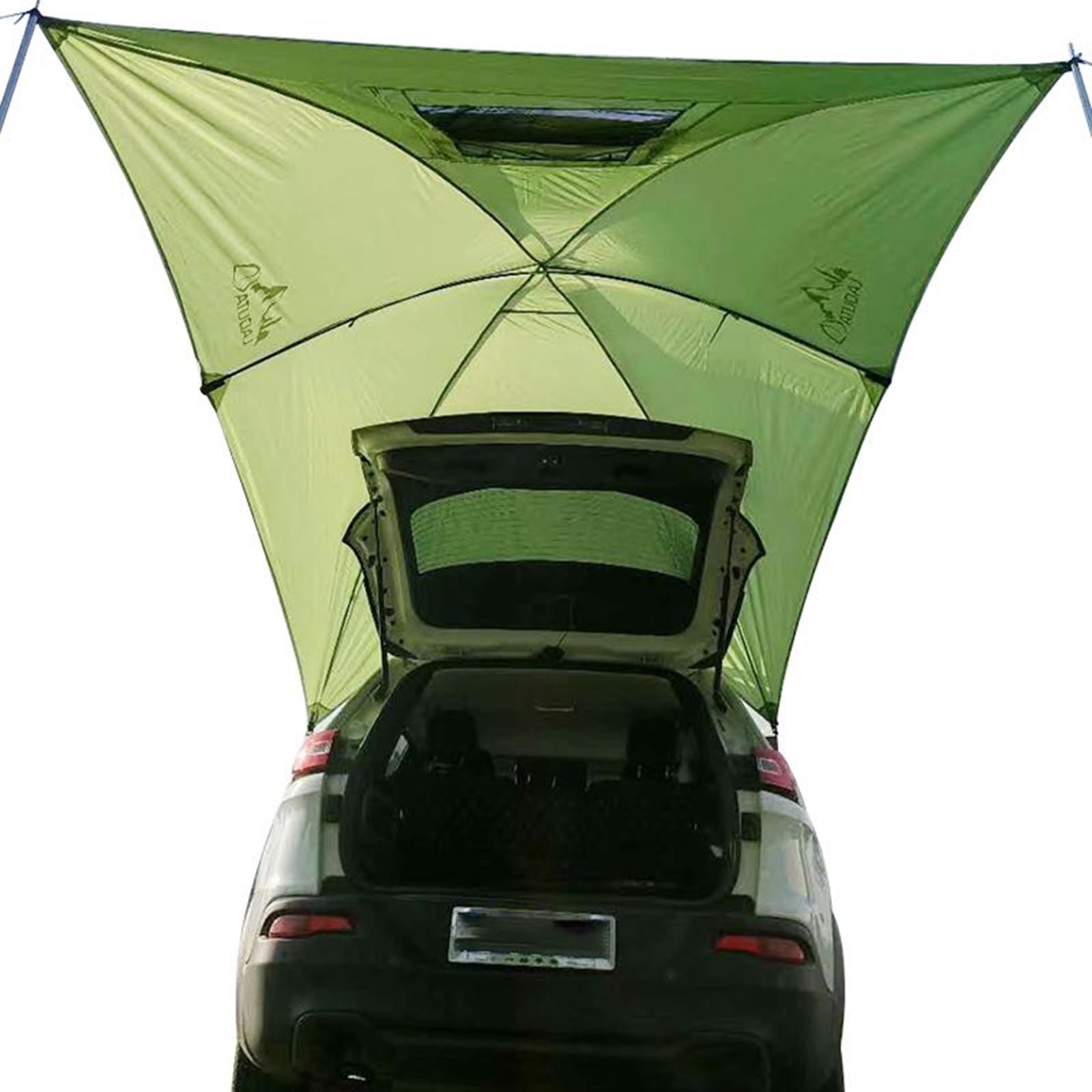 Outdoor SUV Tailgate Sun Shade Awning Car Rear Tent for Vehicle Sun Shelter， Setup Anywhere-Car Camping， Park， Sports， Attach to Truck Van RV Jeep， Green