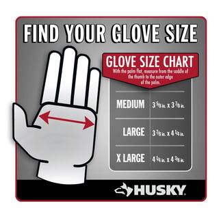 Husky Large Grain Cowhide Water Resistant Leather Performance Work Glove with Spandex Back HK86025-LCC6