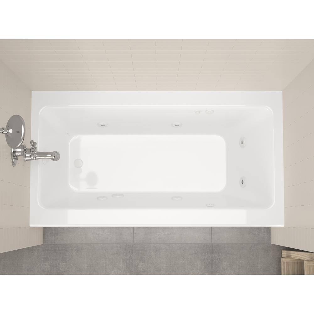 Universal Tubs Amber 5 ft. Acrylic Rectangular Drop-in Whirlpool Bathtub in White HD3060SHWL