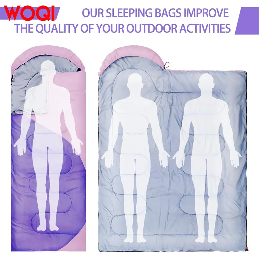 WOQI Adult and Children's Spliced Hollow Cotton Sleeping Bag  Backpack Hiking Camping Sleeping Bag