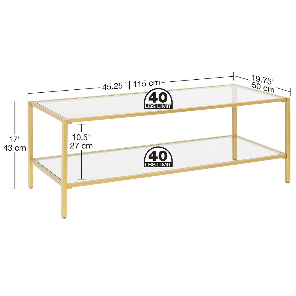 Carbon Loft Heimlich Metal/Glass Rectangle Coffee Table