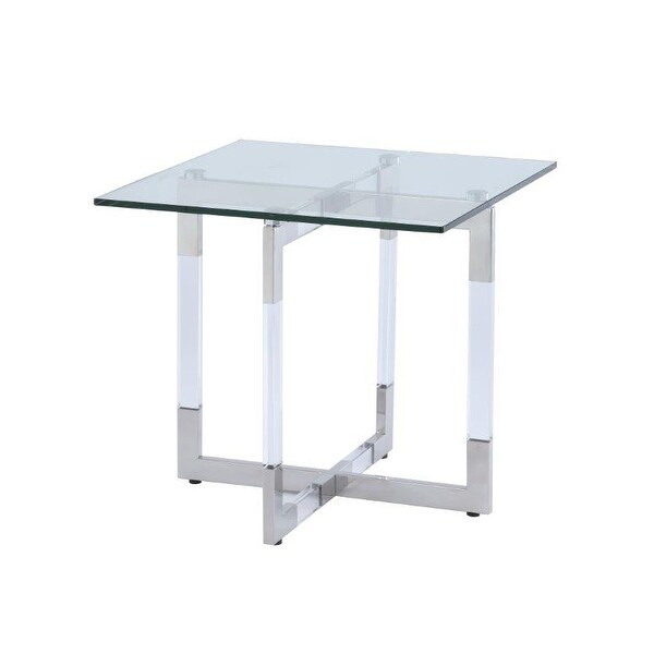 Somette Clear Glass and Acrylic Lamp Table - Lamp Table