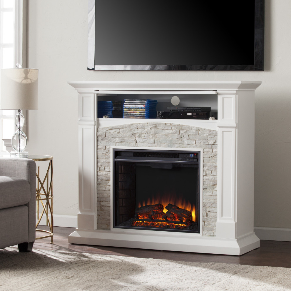 Seneca Electric Media Fireplace   Traditional   Entertainment Centers And Tv Stands   by HedgeApple  Houzz