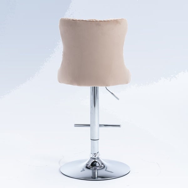 Modern Swivel Velvet Barstools Adjusatble Seat Height