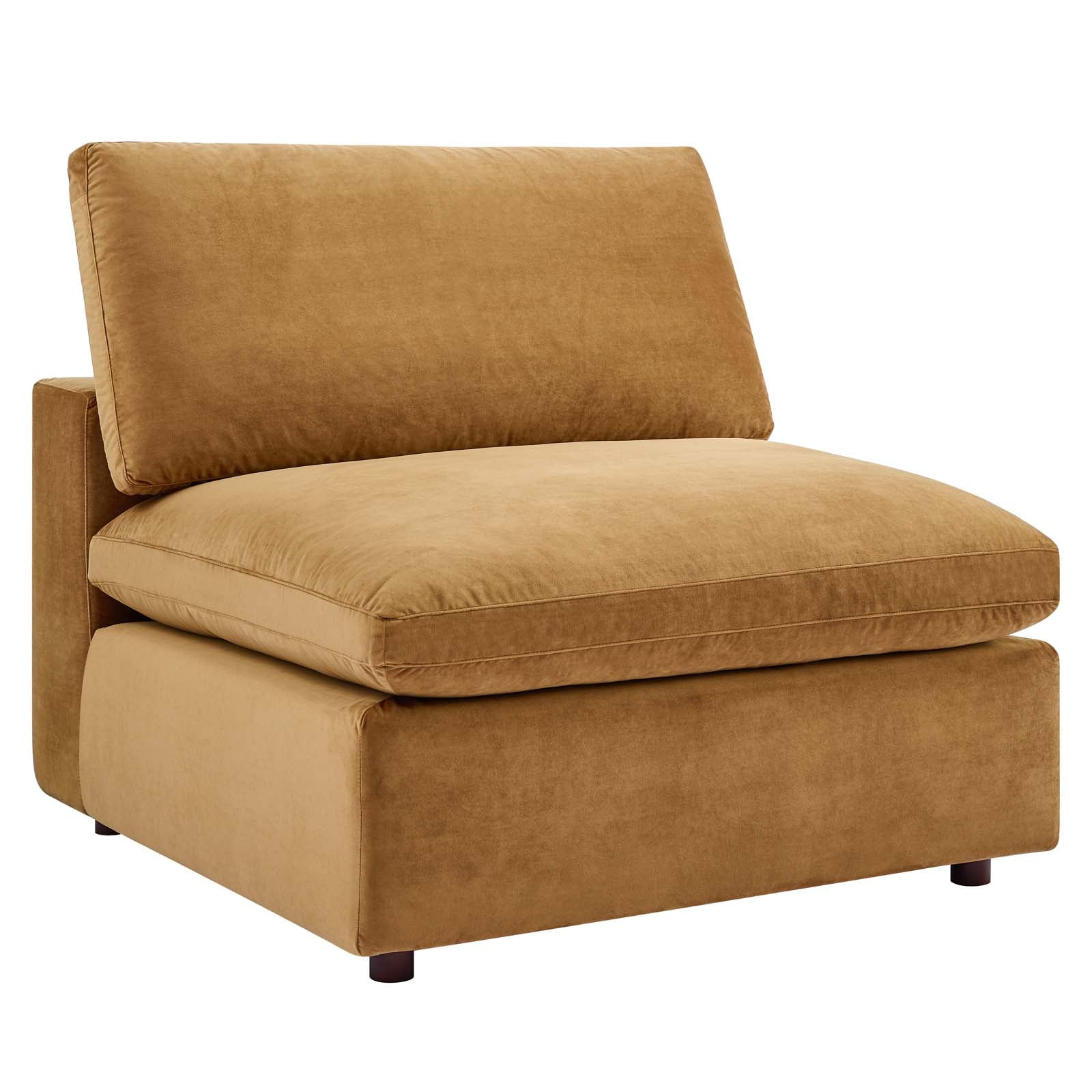 Commix Down Filled Overstuffed Performance Velvet Armless Chair-EEI-4367