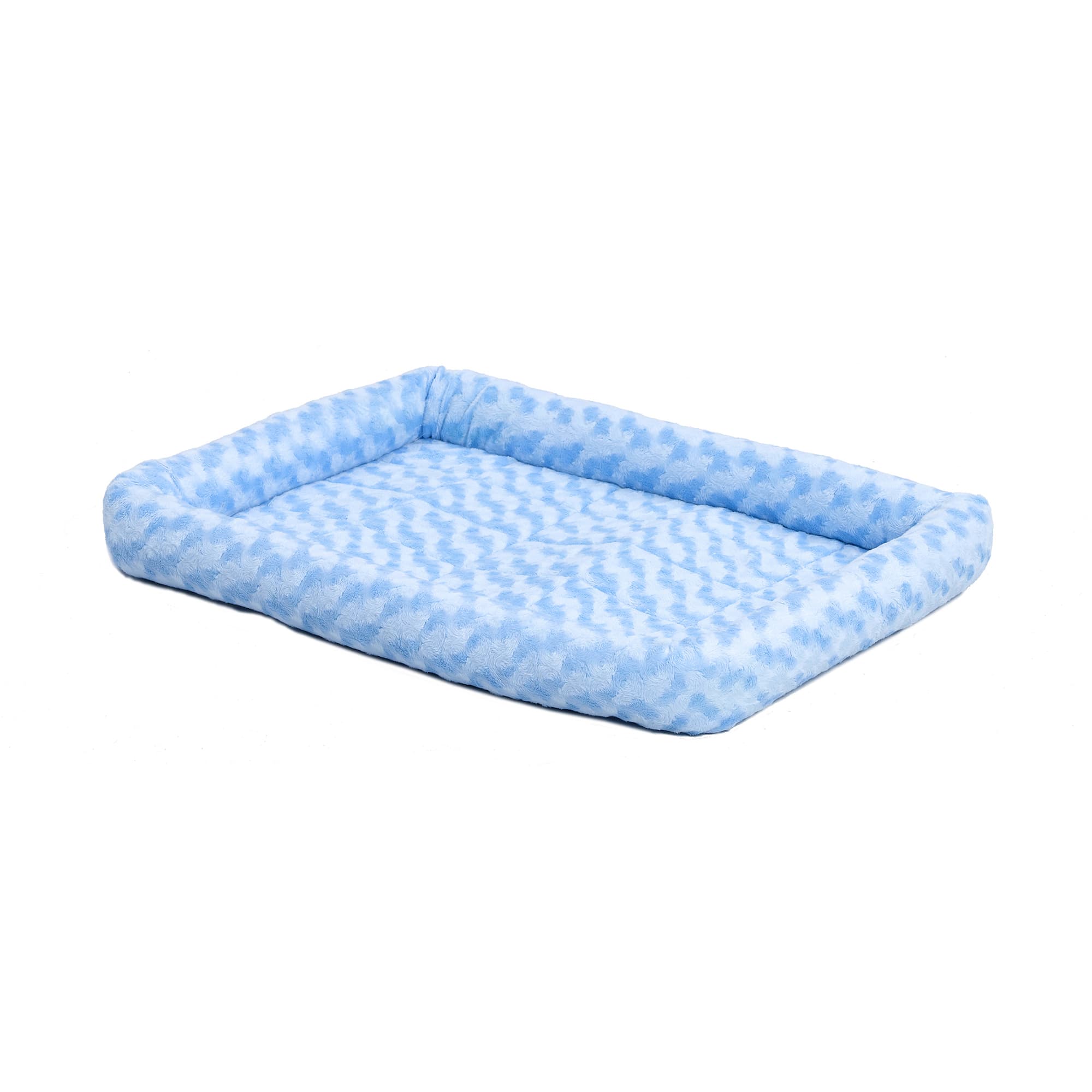 Midwest Quiet Time Bolster Blue Dog Bed， 18