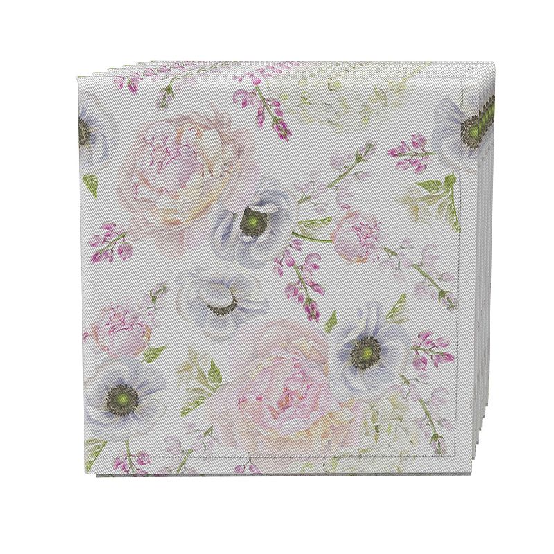 Napkin Set of 4， 100% Cotton， 20x20， Elegant Bridal Floral