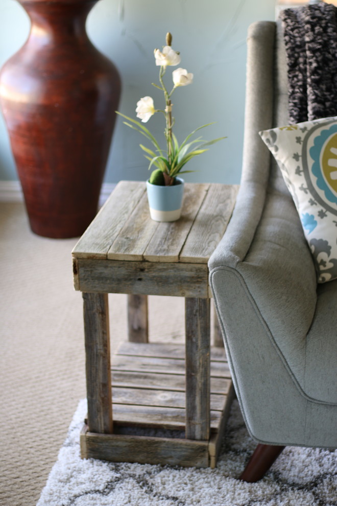 Slatted End Table with Shelf   Farmhouse   Side Tables And End Tables   by Doug and Cristy Designs  Houzz