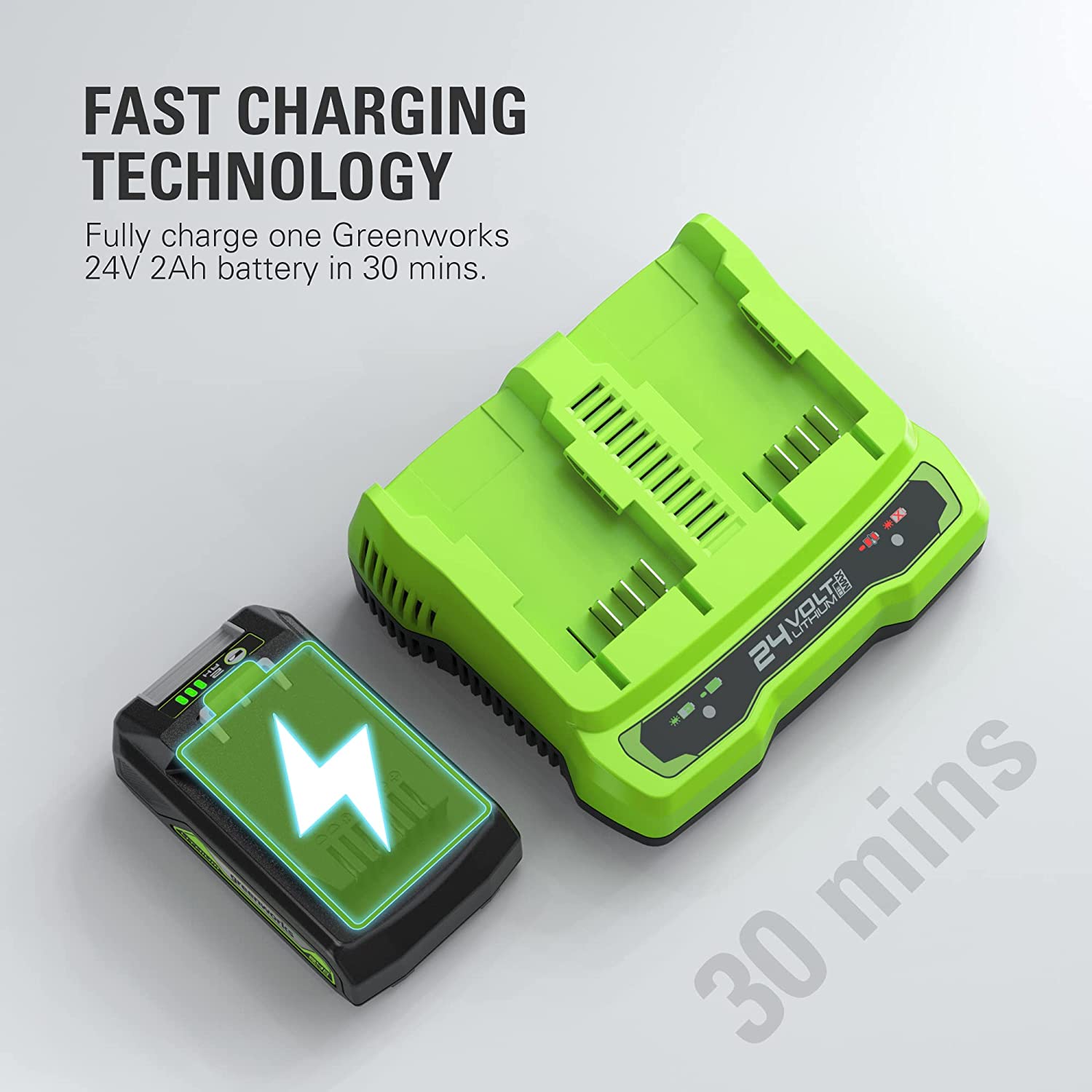 24V 2Ah Dual Port Battery Charger