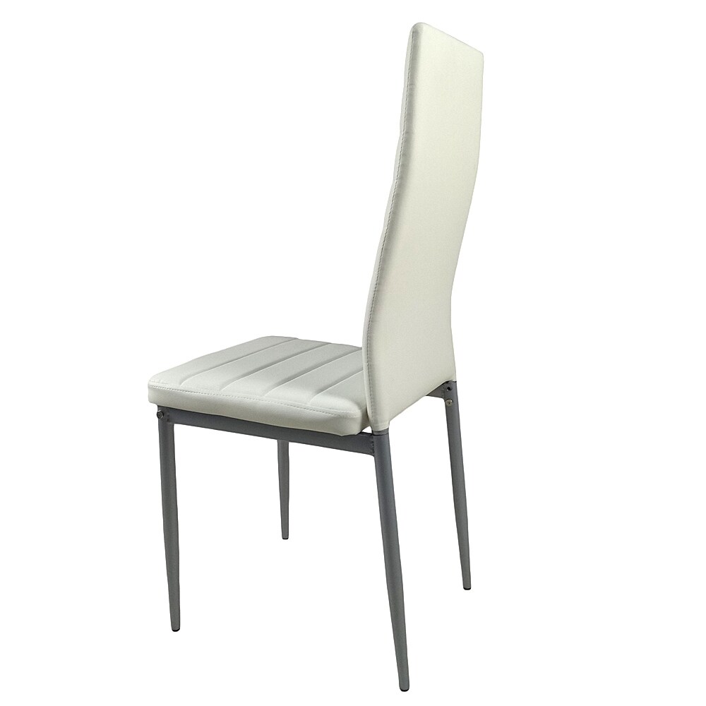 Contemporary White PVC Leather Chairs (Set of 4)