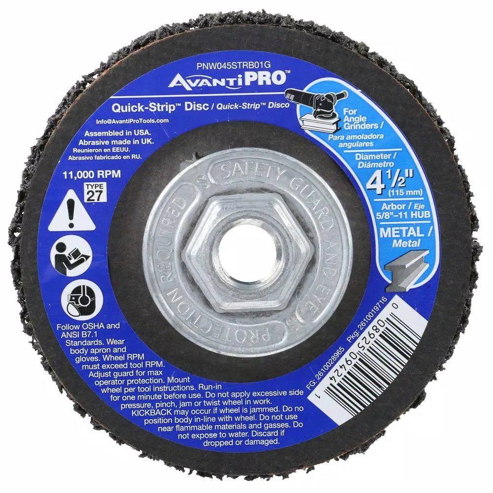 Avanti Pro 4-1/2 in. x 5/8 in. -11 in. Non-Woven Quick-Strip Disc and#8211; XDC Depot