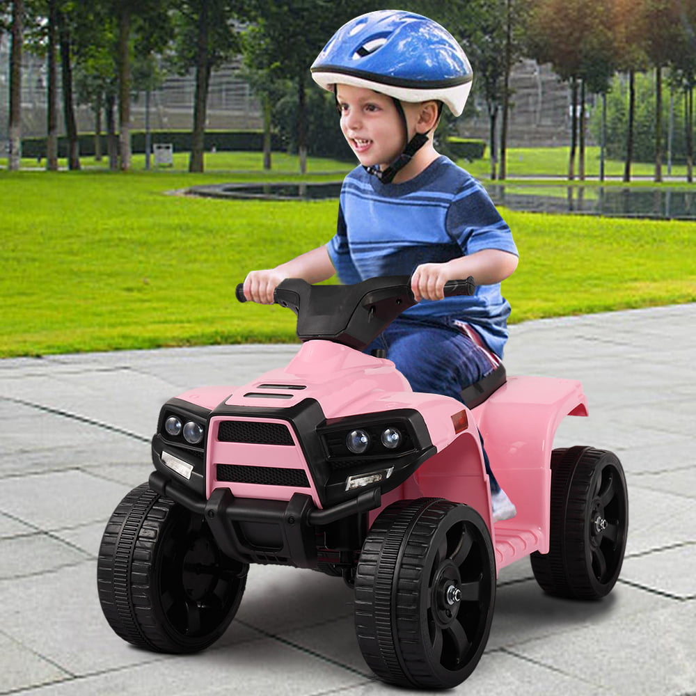 iRerts 6V Kids Ride on Toys, Battery Powered Ride on ATV Cars for Boys Girls Birthday Gifts, Kids Electric Cars for Toddlers, Kids Electric Ride on Vehicles with Headlights, Horn, Pink