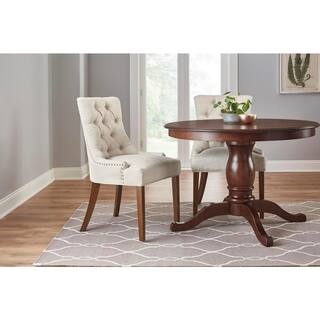 StyleWell Bakerford Biscuit Beige Upholstered Dining Chair with Tufted Back (Set of 2) Nutton - D WB