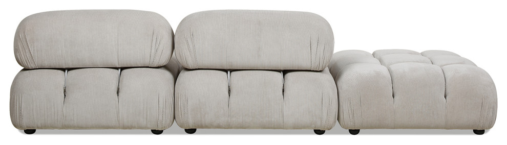 Marcel 109.5 quotBubble Modular Modern Square Tufted Single Arm Chaise Sofa   Transitional   Sofas   by Jennifer Taylor Home  Houzz