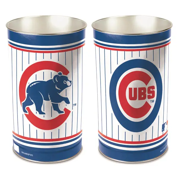 MLB Cubs Metal Wastebasket