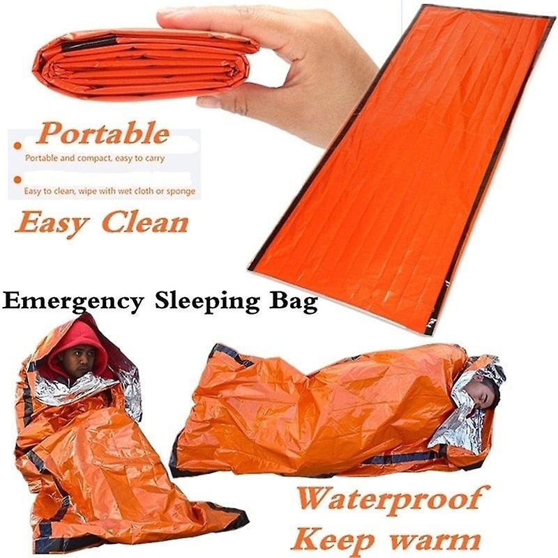 Waterproof Thermal Emergency Sleeping Bag Sack Survival Blanket Bags Camping Hiking Outdoor Sports Lightweight Reflective