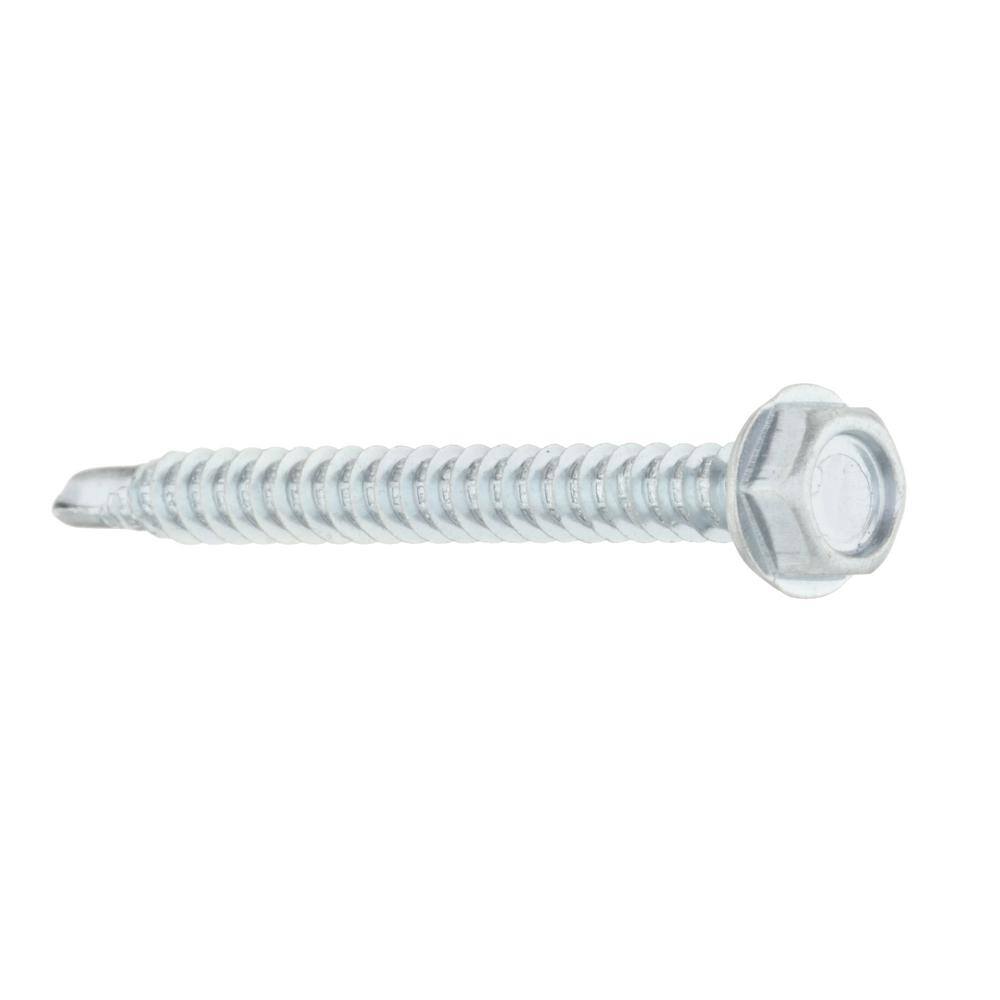 Everbilt #10 x 2 in. Zinc Plated Hex Head Sheet Metal Screw (25-Pack) 823222