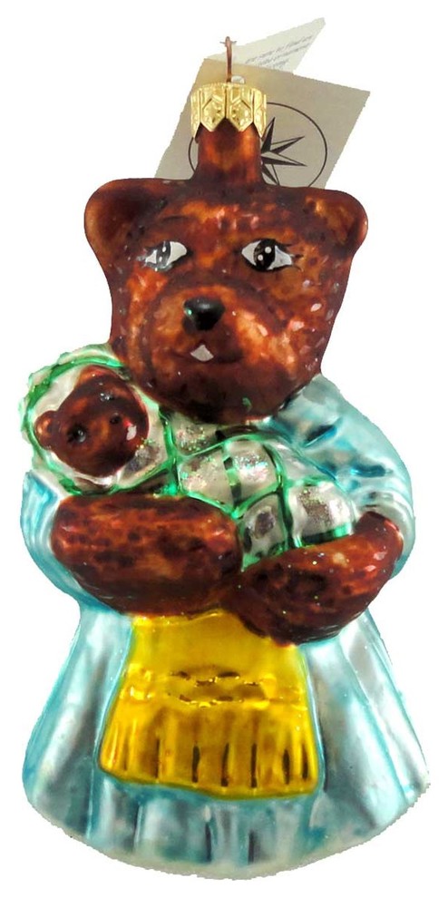 Christopher Radko Bear Bundle Glass Ornament Teddy Baby Mom   Contemporary   Christmas Ornaments   by Story Book Kids Inc  Houzz