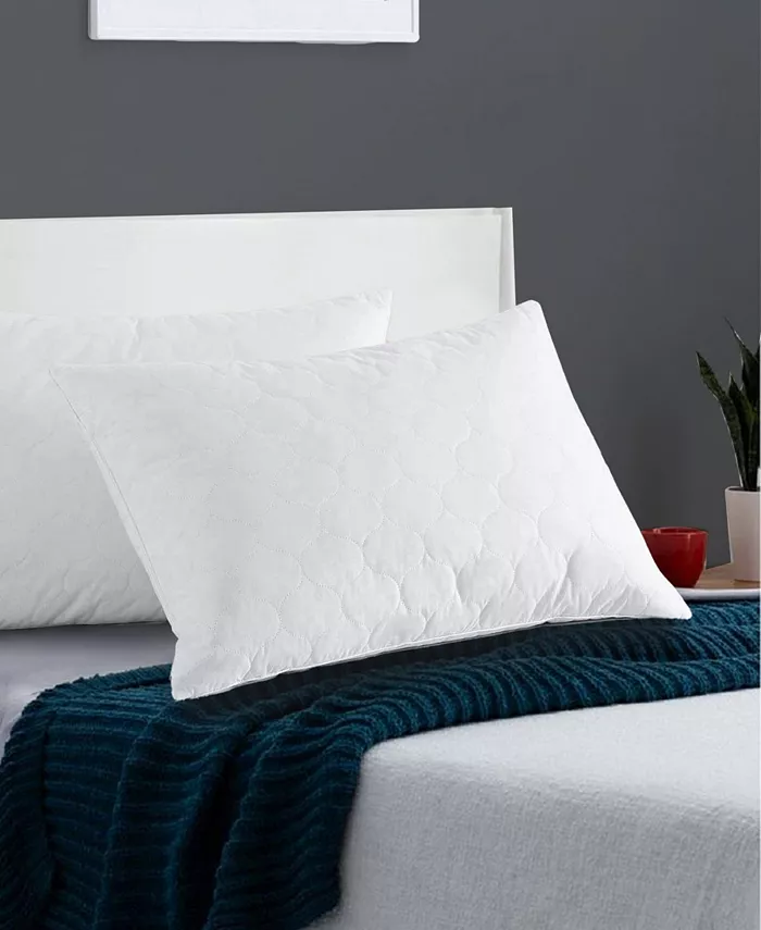 UNIKOME Teardrop Quilted Goose Down and Feather Bed Pillows， 2 Piece， Standard Queen