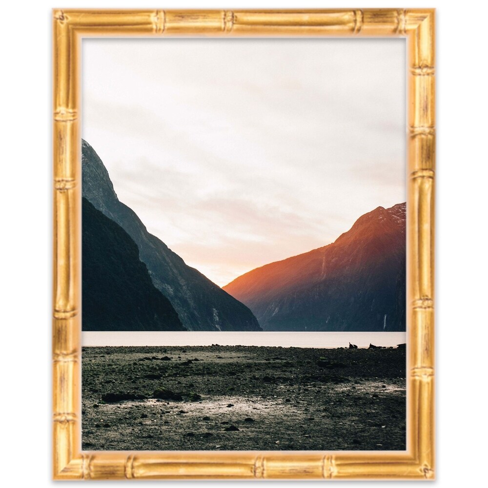 21x26 Frame Gold Bamboo Picture Frame Modern Photo Frame Includes UV Acrylic Shatter Guard Front Acid Free Foam Backing Board