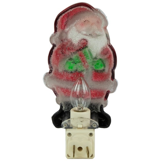 Santa With Gift Frosted Christmas Night Light