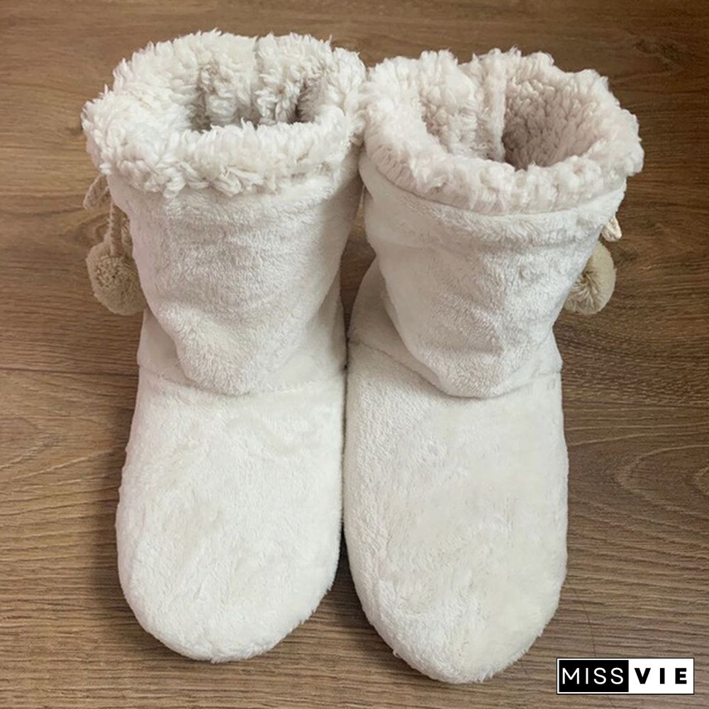 Women Indoor Slippers Warm Plush Lovers Home Slipper Soft Winter Warm House Slippers Velvet Ball Women Bedroom Slippers