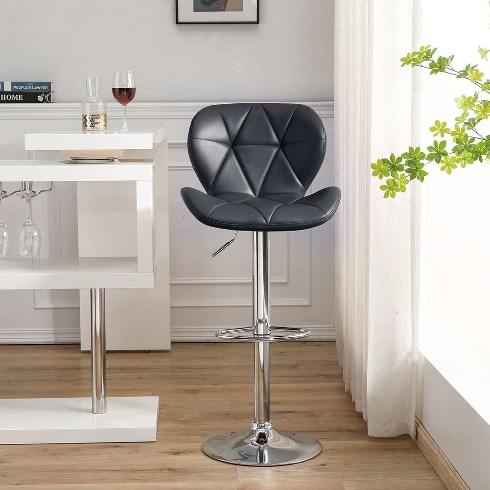 2pcs Modern Swivel Lift Bar Stool with Footrest