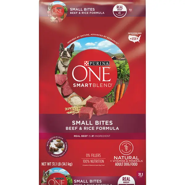 Purina One 31.1 lb Smartblend Small Bites Beef and Rice Dog Food