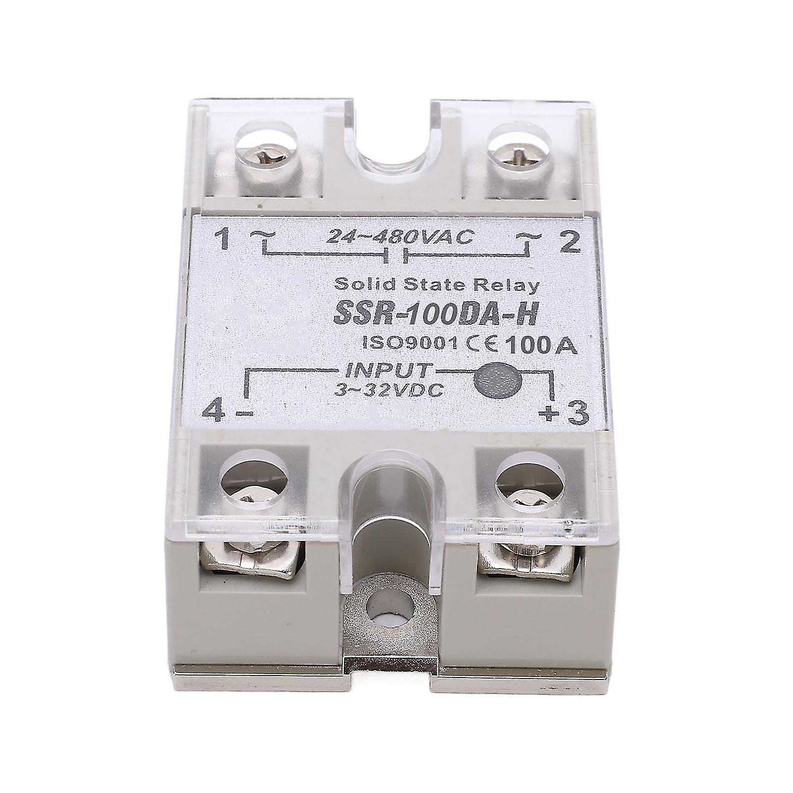 100A Single Phase Solid State Relay Voltage Control SSR Module DC3‑32V Input to AC24‑480V Output